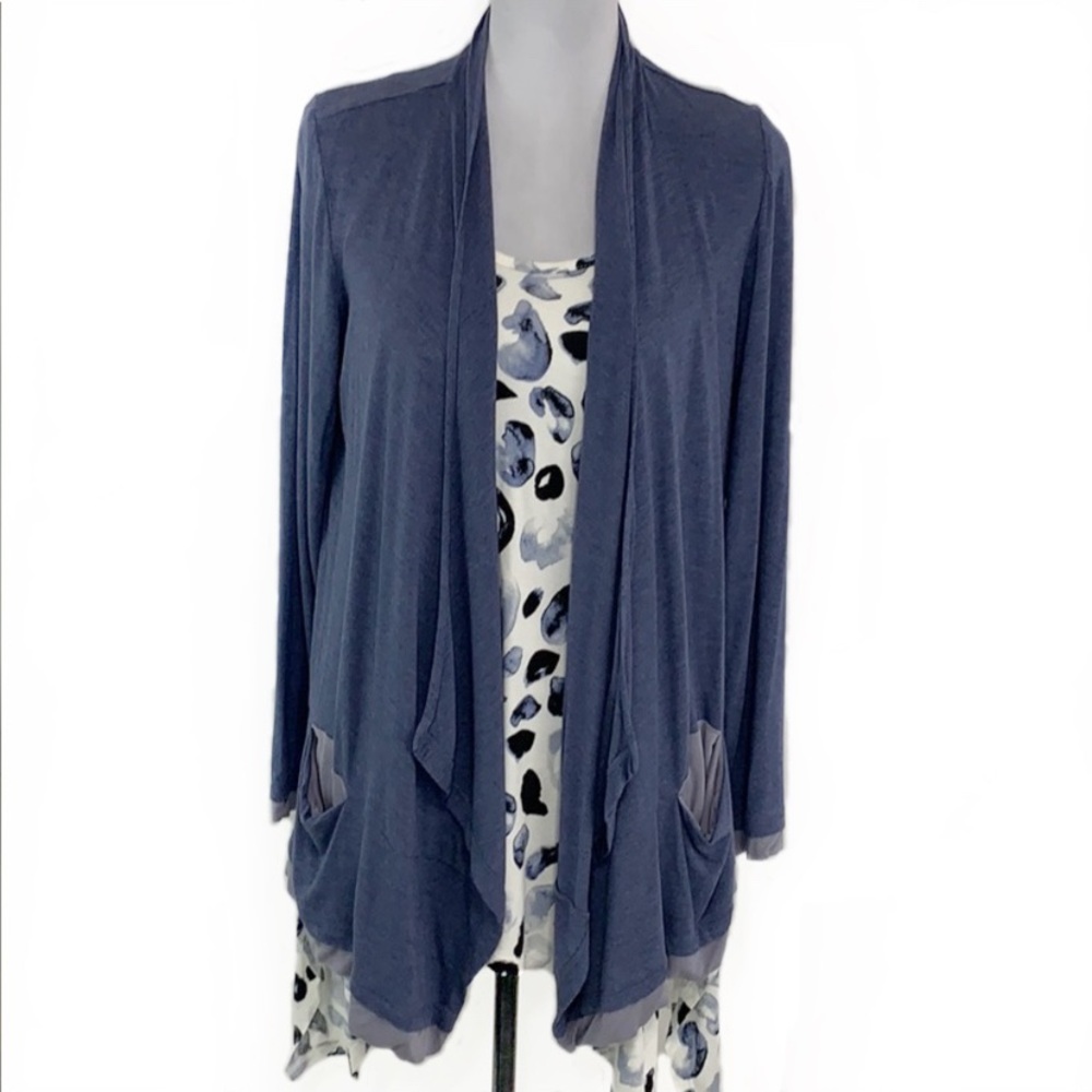 LOGO by Lori Goldstein heathered knit cardigan